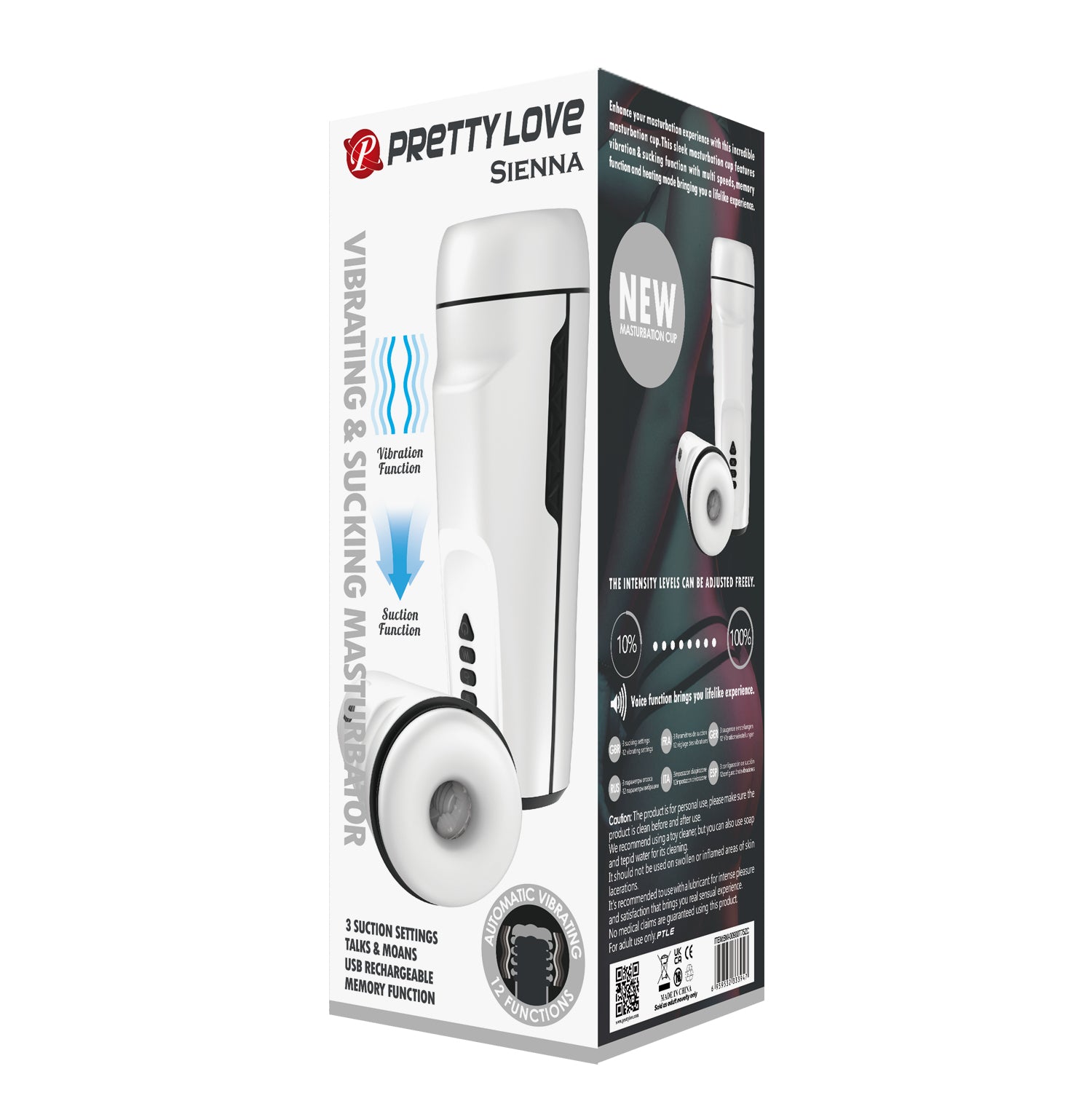 Pretty Love Sienna Rechargeable Mens Masturbator Masturbators and Strokers