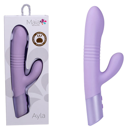 Maia AYLA USB Rechargeable Thrusting Rabbit Vibrator Lavender - Rabbit Vibrators