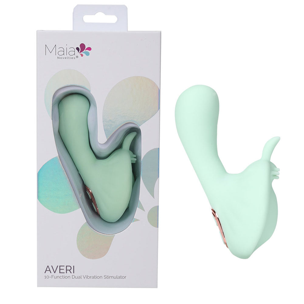 Maia AVERI USB Rechargeable Clitoral Vibrator Green Clit Ticklers and Pulsators