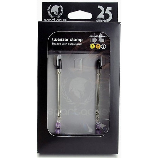 Spartacus Adjustable Tweezer Clamps with Beaded Glass