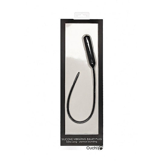 Ouch! Silicone Vibrating Bullet Plug Extra Long - Penis Plugs