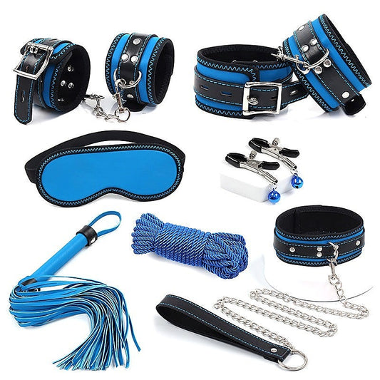 Blue Bondage Kit 7-piece Set - Bondage Kits