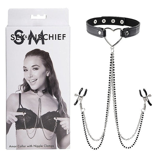 Sensual Amor Collar and Nipple Clamp Set