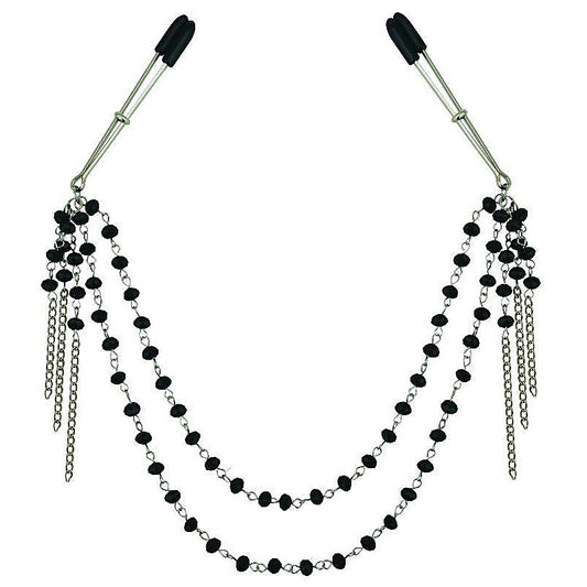 Sportsheets Midnight Black Jeweled Nipple Clips