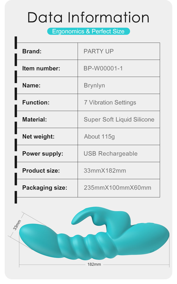 Party Up BRYNLYN USB Rechargeable Rabbit Vibrator Rabbit Vibrators