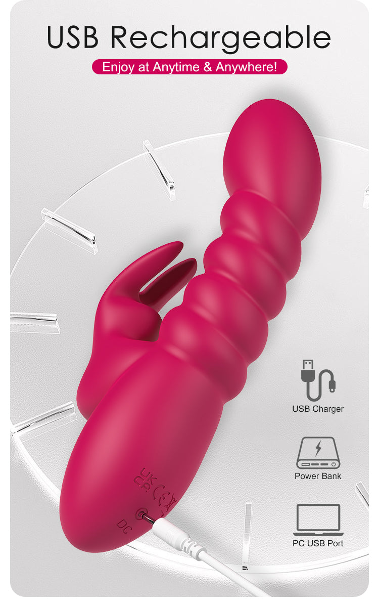 Party Up BRYNLYN USB Rechargeable Rabbit Vibrator Pink Rabbit Vibrators