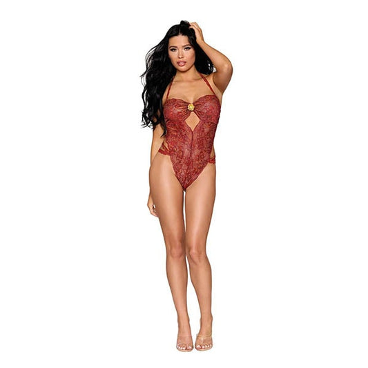 Dreamgirl Stretch Lace Sexy Womens Teddy OS - Teddies and Bodysuits