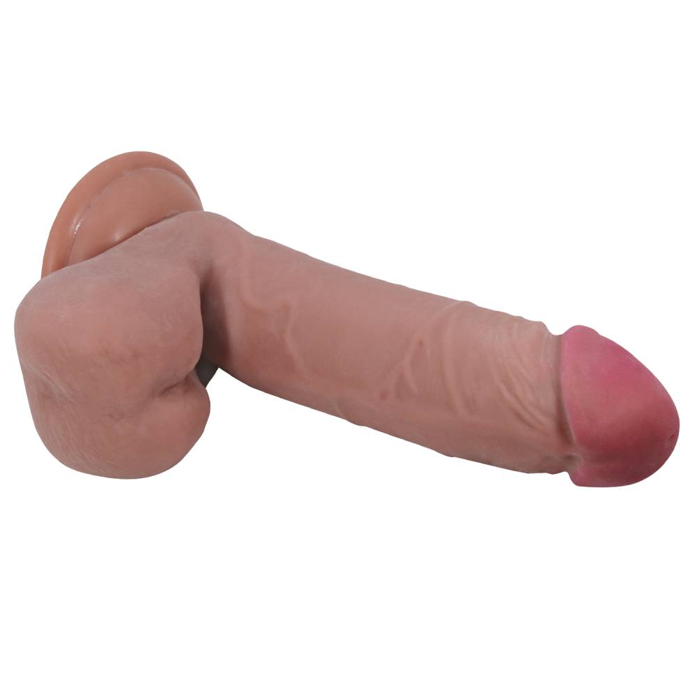 Pretty Love Sliding Skin Series Suction Cup Realistic Dildo Tan Realistic Dildos