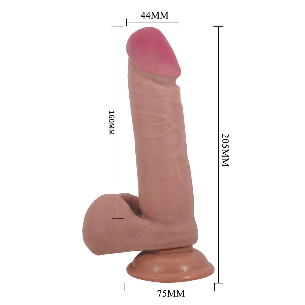 Pretty Love Sliding Skin Series Suction Cup Realistic Dildo Tan Realistic Dildos