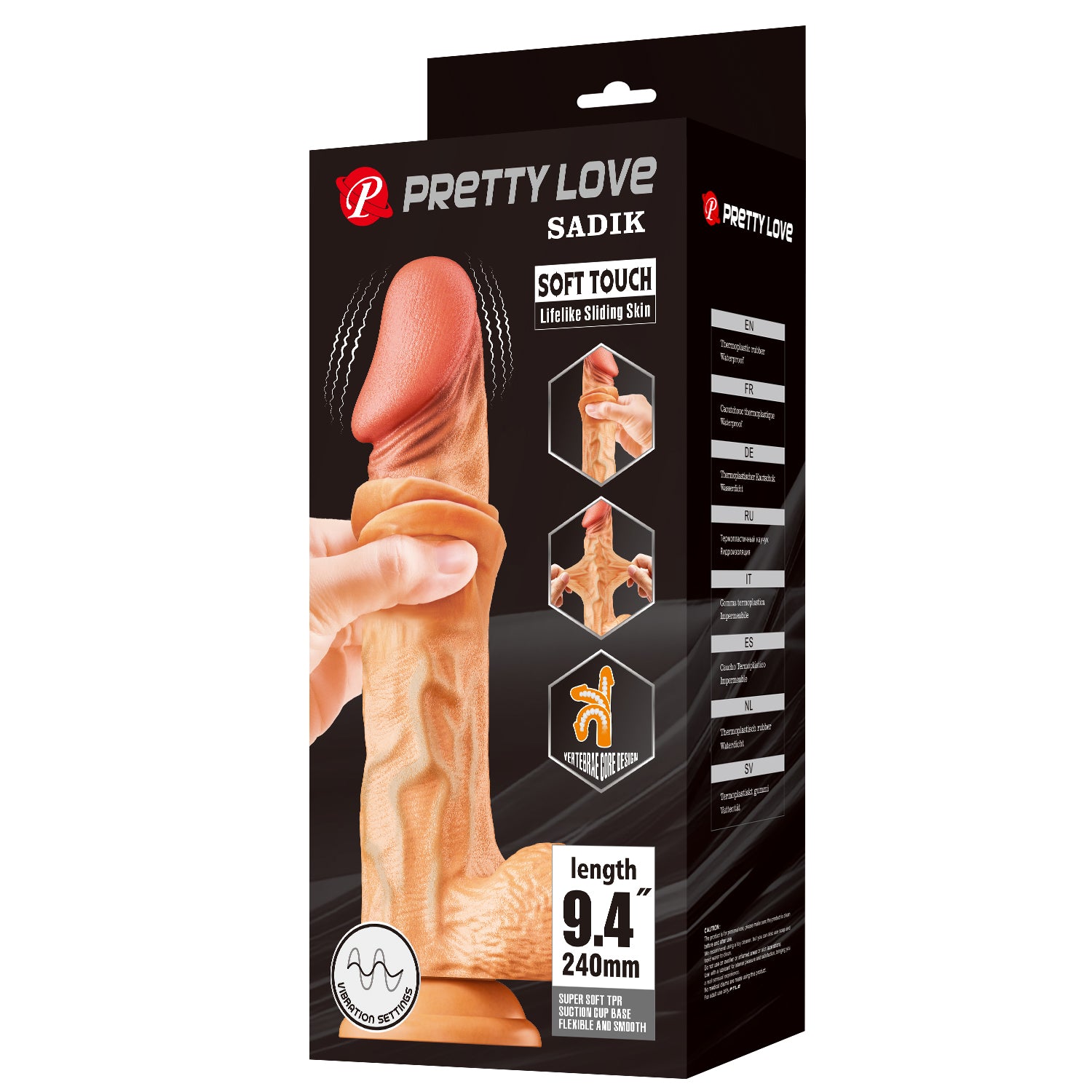 Pretty Love Sadik 9.4 Inches Realsitic Vibrating Dong Vibrating Dildos