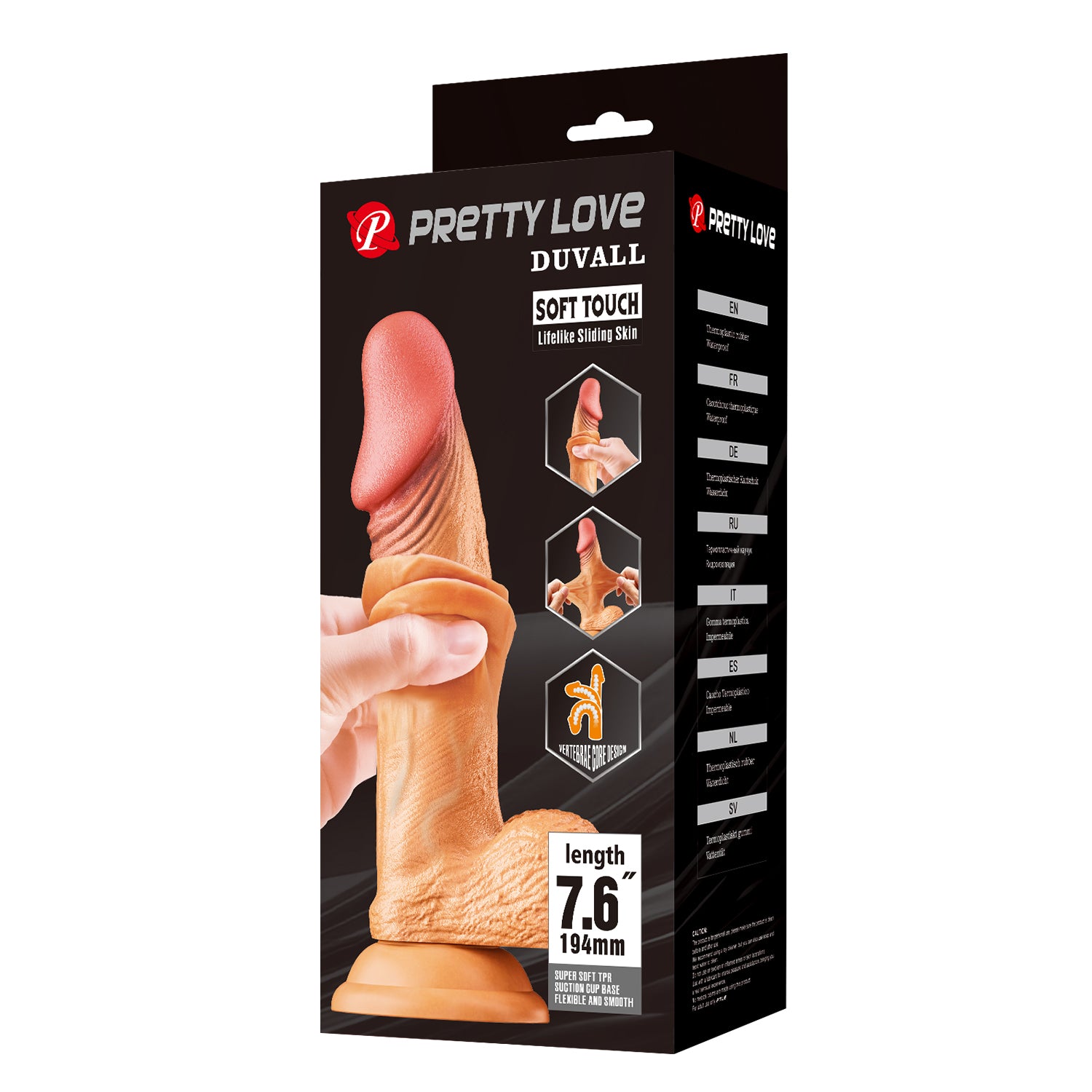 Pretty Love Duvall 7.6 Inches Suction Base Realistic Dong Realistic Dildos