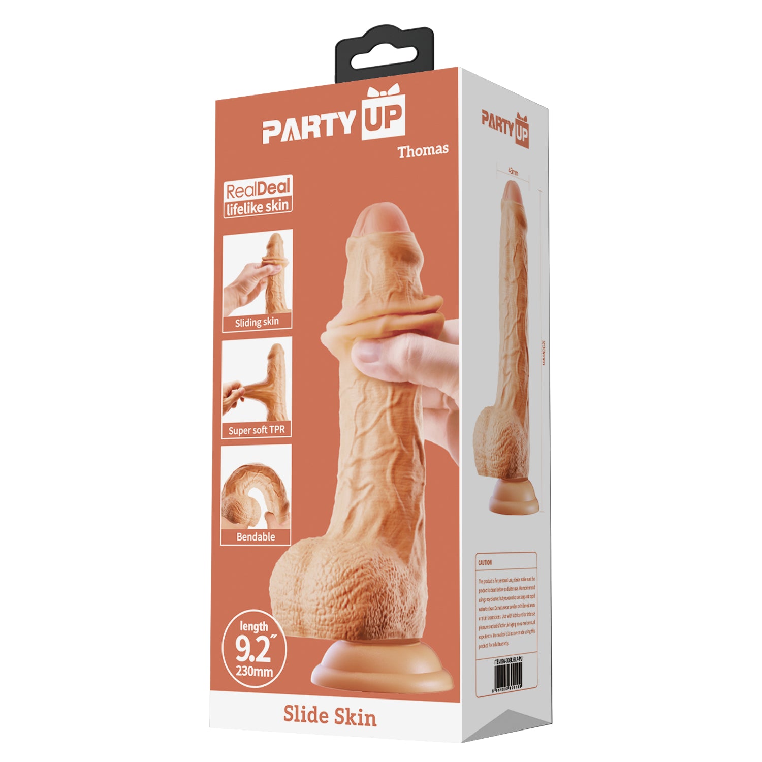 Party Up THOMAS Slide Skin Flexible Dildo Realistic Dildos
