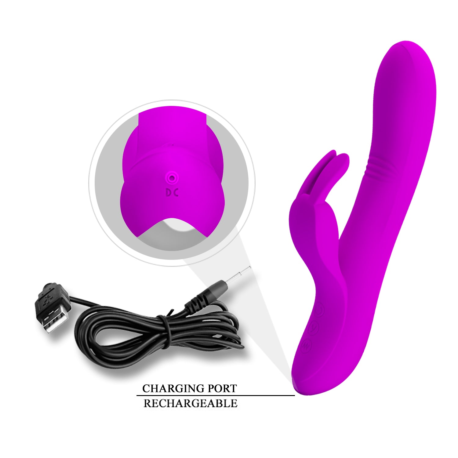 Pretty Love Dylan USB Rechargeable Silicone Rabbit Vibe Rabbit Vibrators