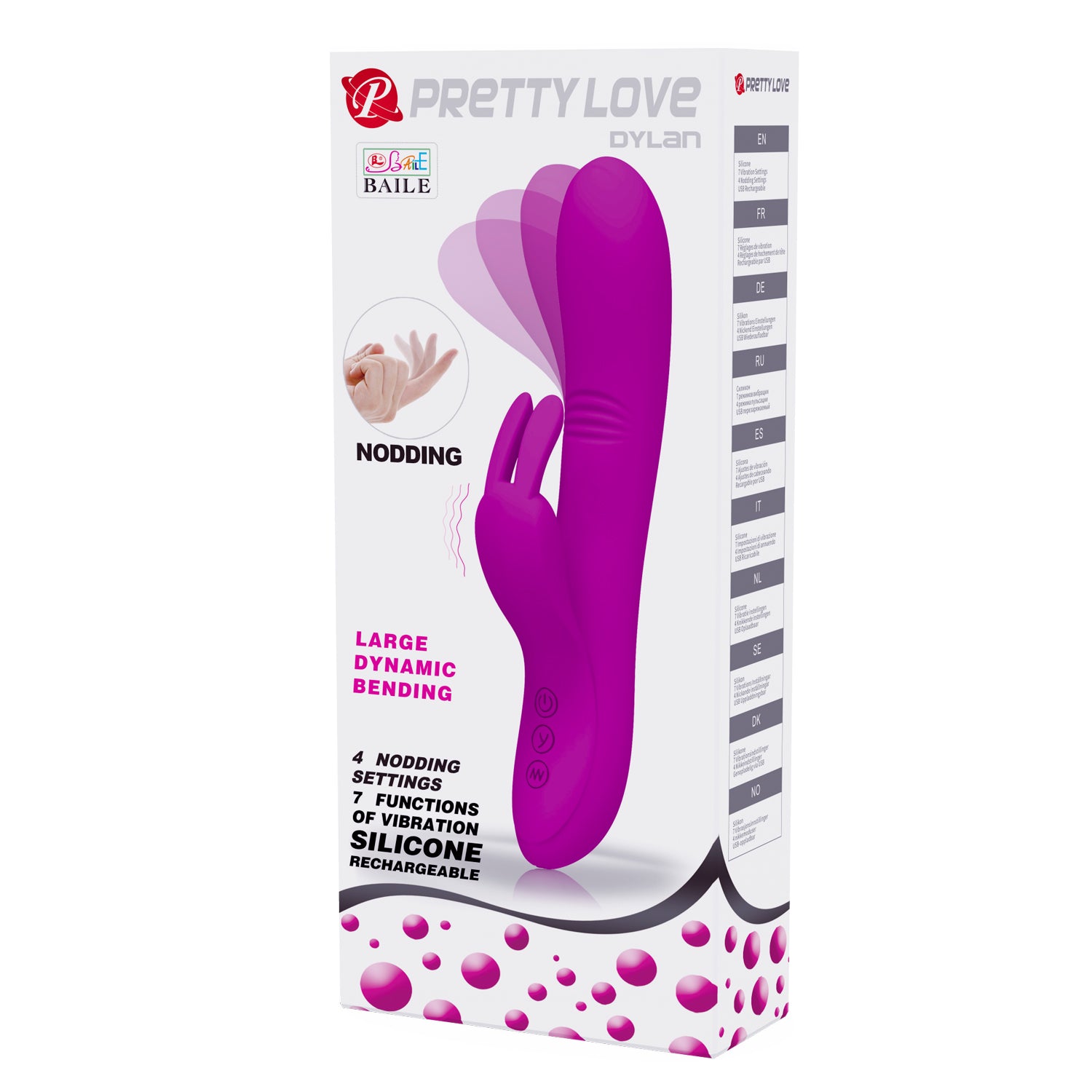 Pretty Love Dylan USB Rechargeable Silicone Rabbit Vibe Rabbit Vibrators