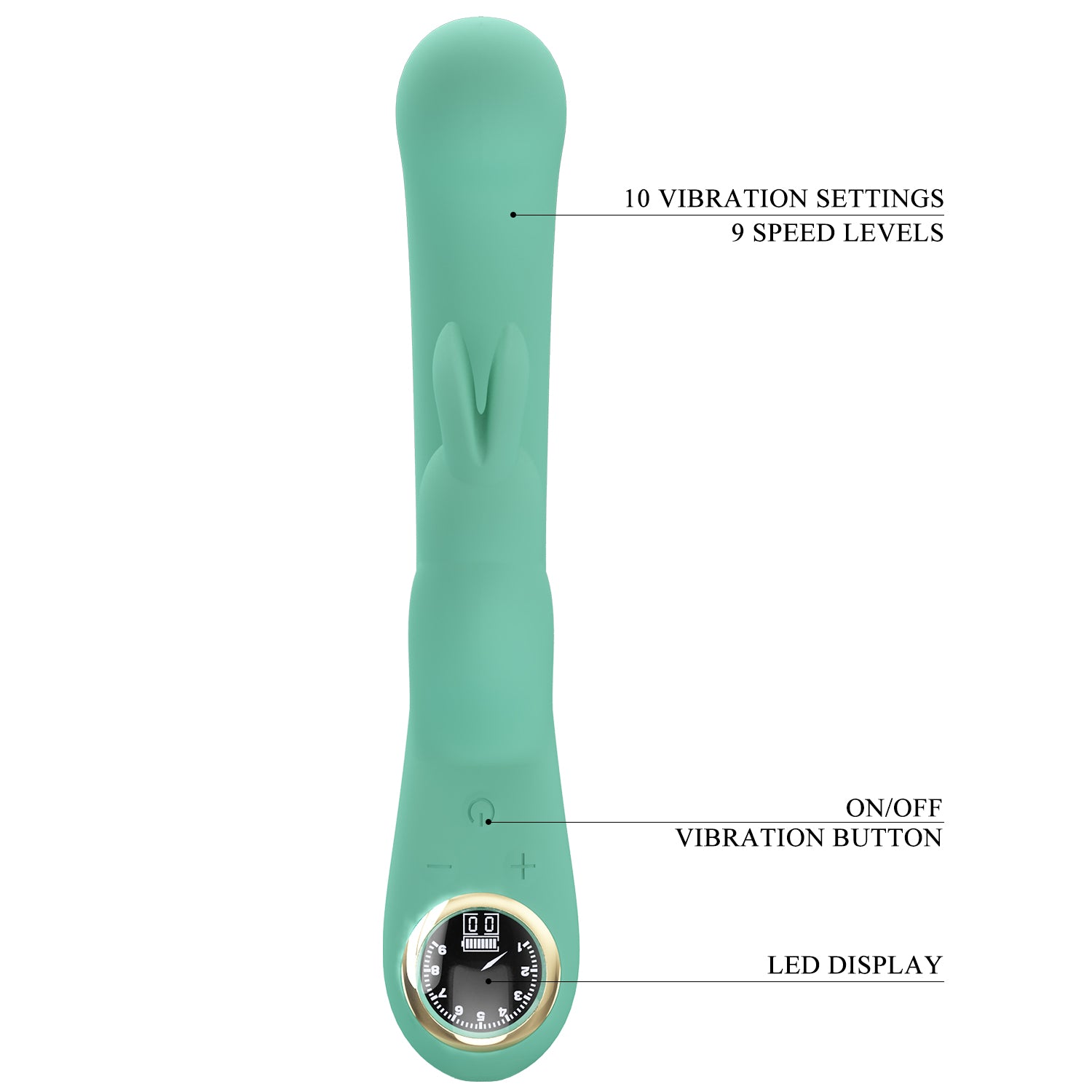 Baile Pretty Love LAMAR Super Soft Silicone Rabbit Vibrator Green Rabbit Vibrators