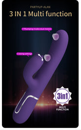 Party Up ALAN Dual Motor Vibrating Rabbit Massager Purple Rabbit Vibrators