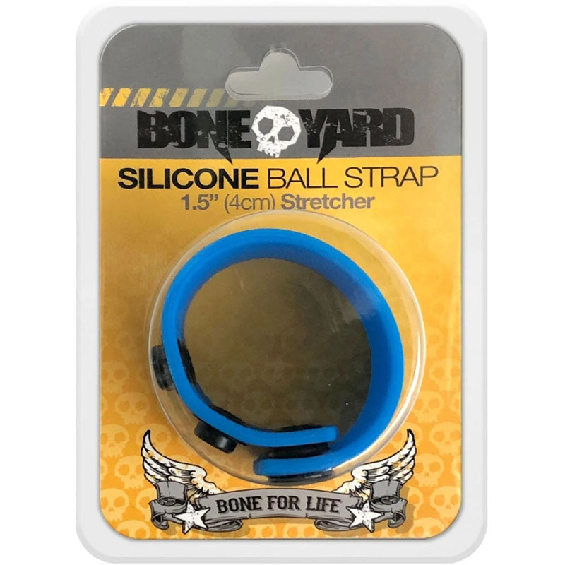 C1R Releasing Boneyard Silicone Ball Strap Blue Blue Stretchy Cock Rings