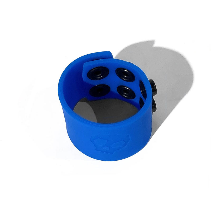 C1R Releasing Boneyard Silicone Ball Strap Blue Stretchy Cock Rings