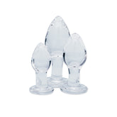Creative Conceptions Clarity Utopian Trinity Butt Plugs Set Clear Glass Sex Toys