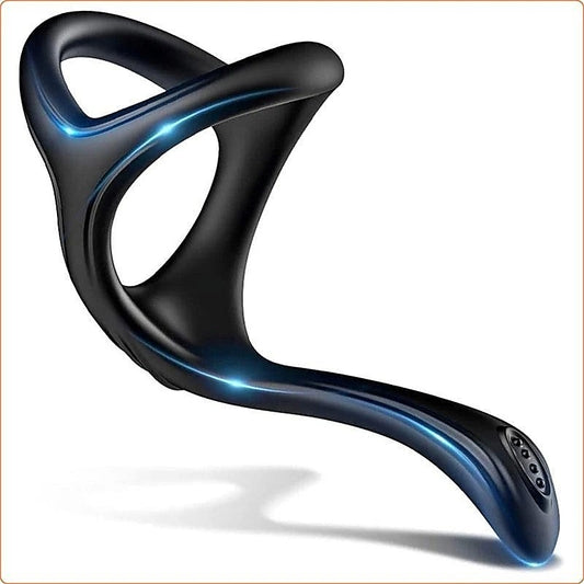 Silicone Triangle Penis Ring with Teasing Tail - Ball and Cock Toys