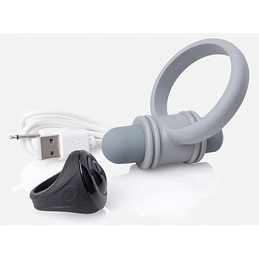 My Secret Screaming O Rechargeable Vibrating Ring Set Grey - Cock Rings