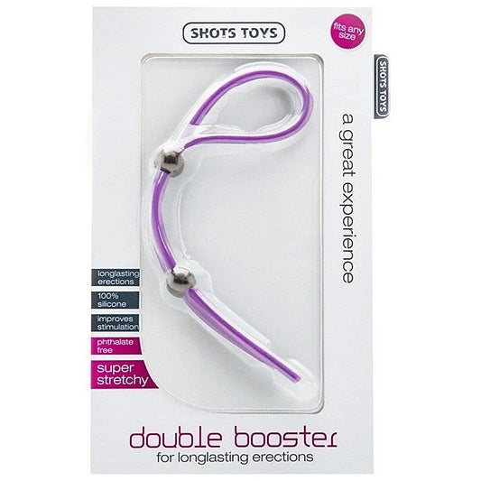 Shots Double Booster Purple Stretchy Cock Ring - Stretchy Cock Rings