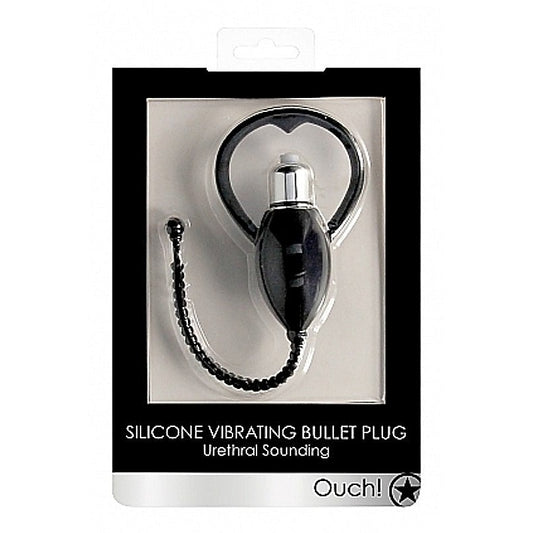 Ouch! Urethral Sounding Vibrating Bullet Plug - Cock Rings