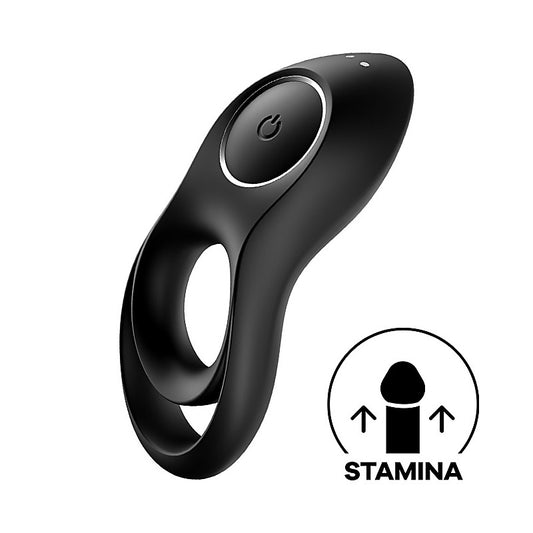 Satisfyer Legendary Duo Vibrating Silicone Cock Ring Black