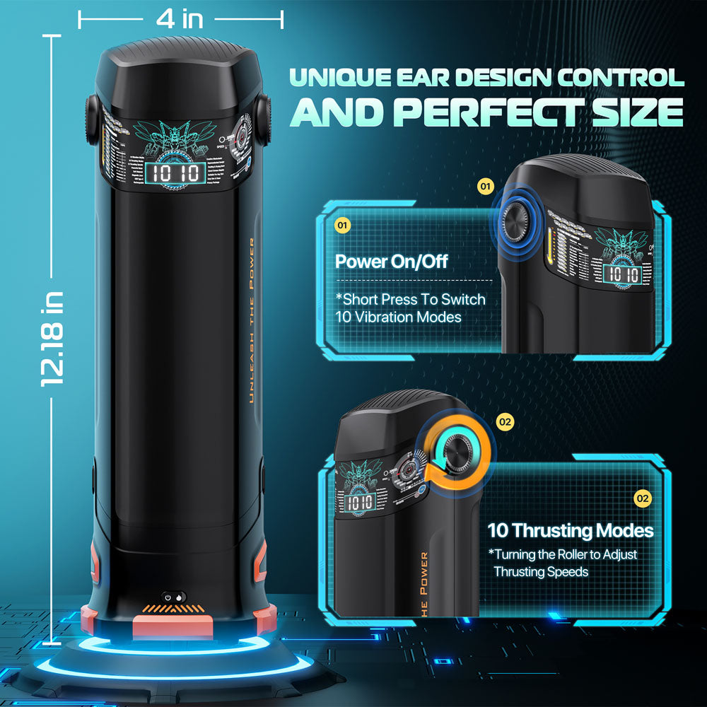 CyberSkin The Titan Thrusting & Vibrating Masturbator Black Masturbators and Strokers