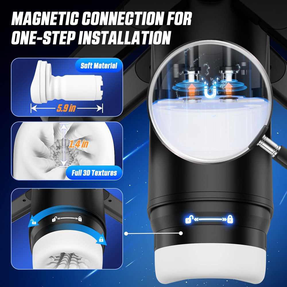 CyberSkin The Wing Thrusting Male Masturbator With Heater Black Masturbators and Strokers