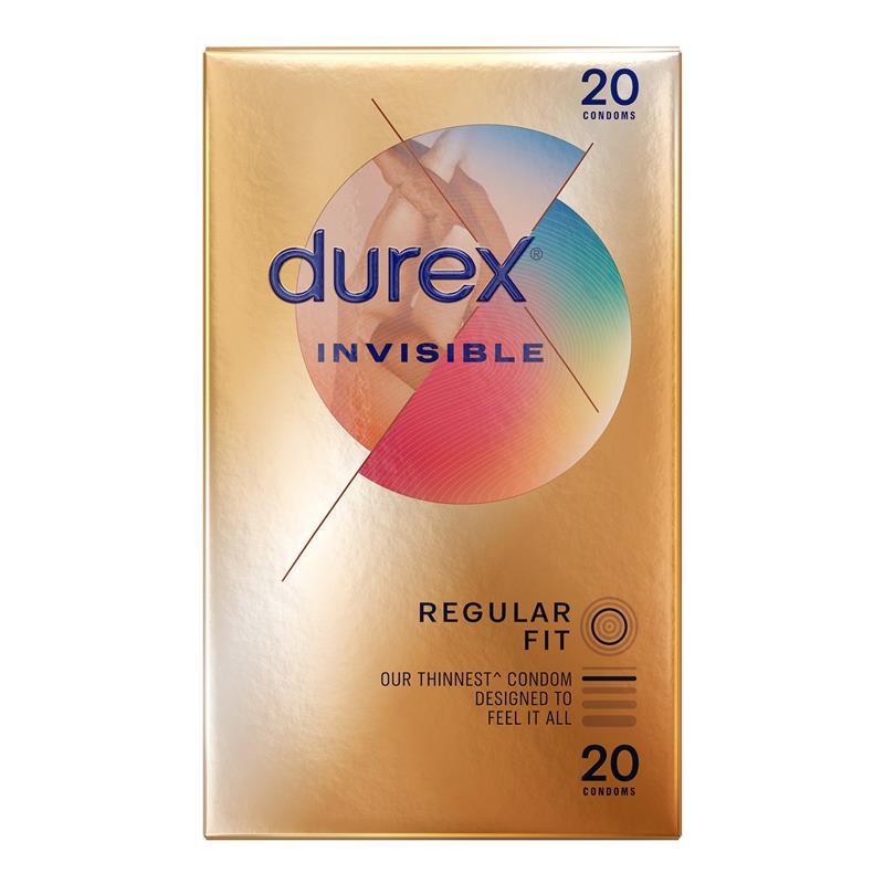 Durex Invisible Original Fit Ultra Thin Regular Condoms 20 Pack Condoms