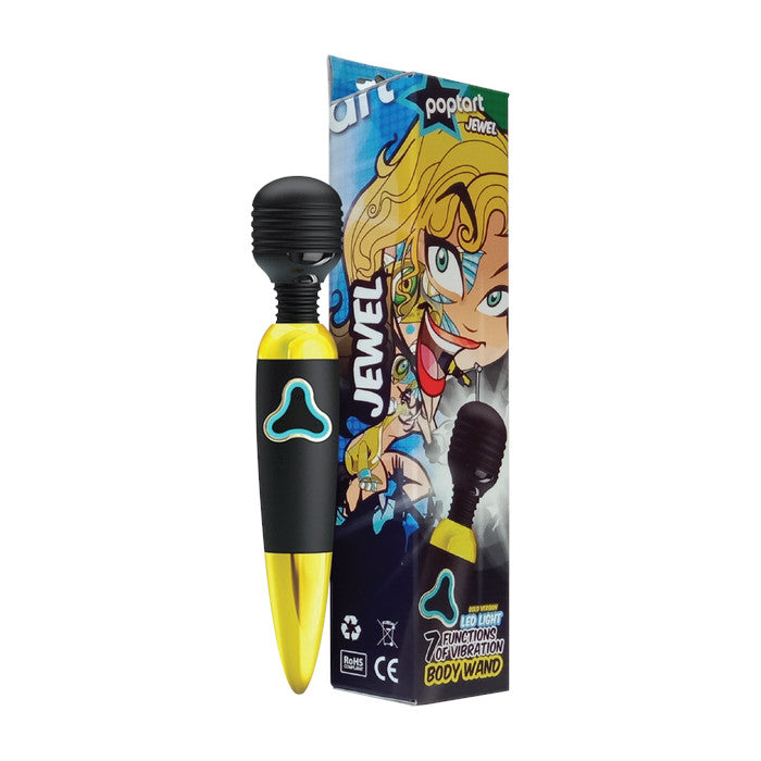 Poptart Jewel Vibrating Body Wand Massager Black / Gold Body Wands