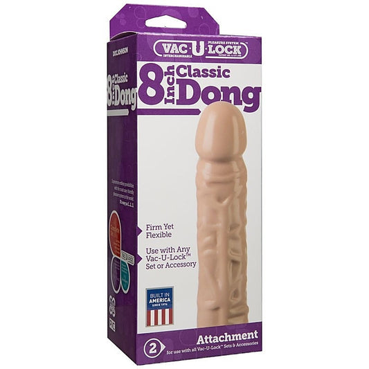 Vac-U-Lock 8 inch Classic Dong Vanilla