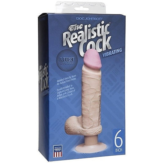Doc Johnson 6 Inches UR3 Vibrating Realistic Cock White - Realistic Dildos