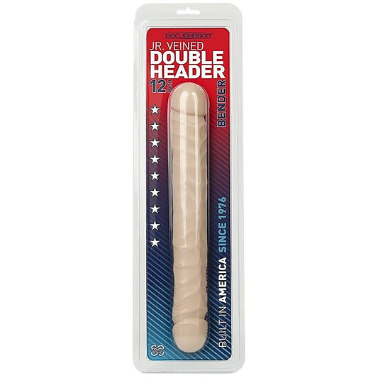 Doc Johnson Jr. Veined Double Header 12 Inch Realistic Dong