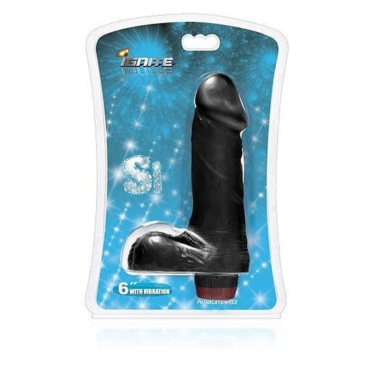 SI Ignite Vibrating Cock with Balls Black - Realistic Dildos