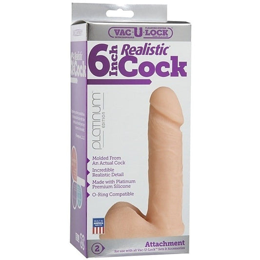 Vac-U-Lock Platinum Edition The Realistic Cock 6 Inch Vanilla