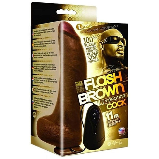 Icon Male Flash Brown 11 inch Vibrating Cock