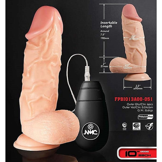 Huge Zone 10 Inch Vibrating Short Tipped Dong
