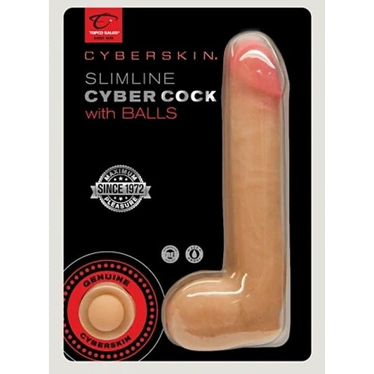 Cyberskin Slimline Cyber Cock with Balls - Realistic Dildos