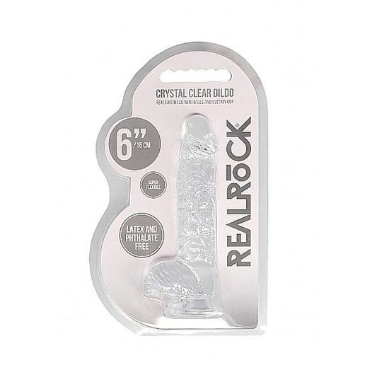 Realrock Crystal Clear Dildo with Balls 6 inch