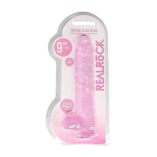 Realrock Crystal Clear Dildo with Balls 9 inch