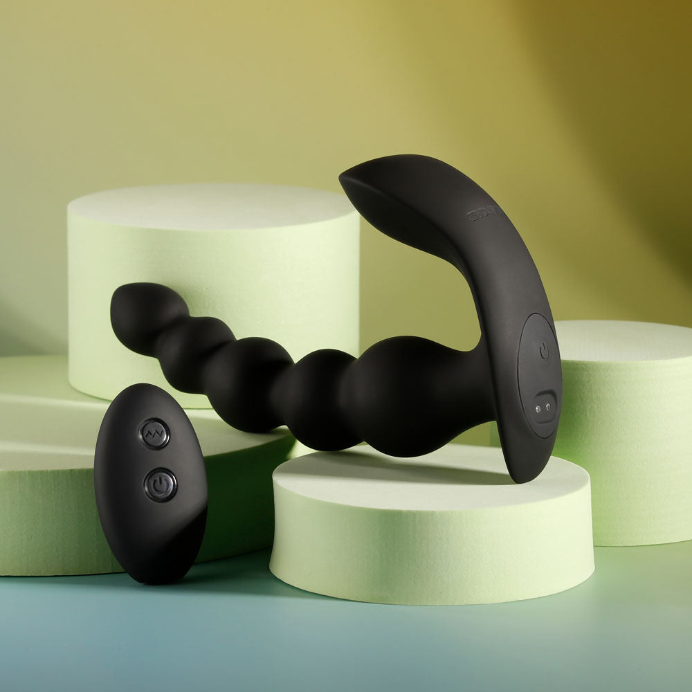 Evolved BEAD ME UP Remote Control Vibrating Anal Beads Black Anal Beads and Balls