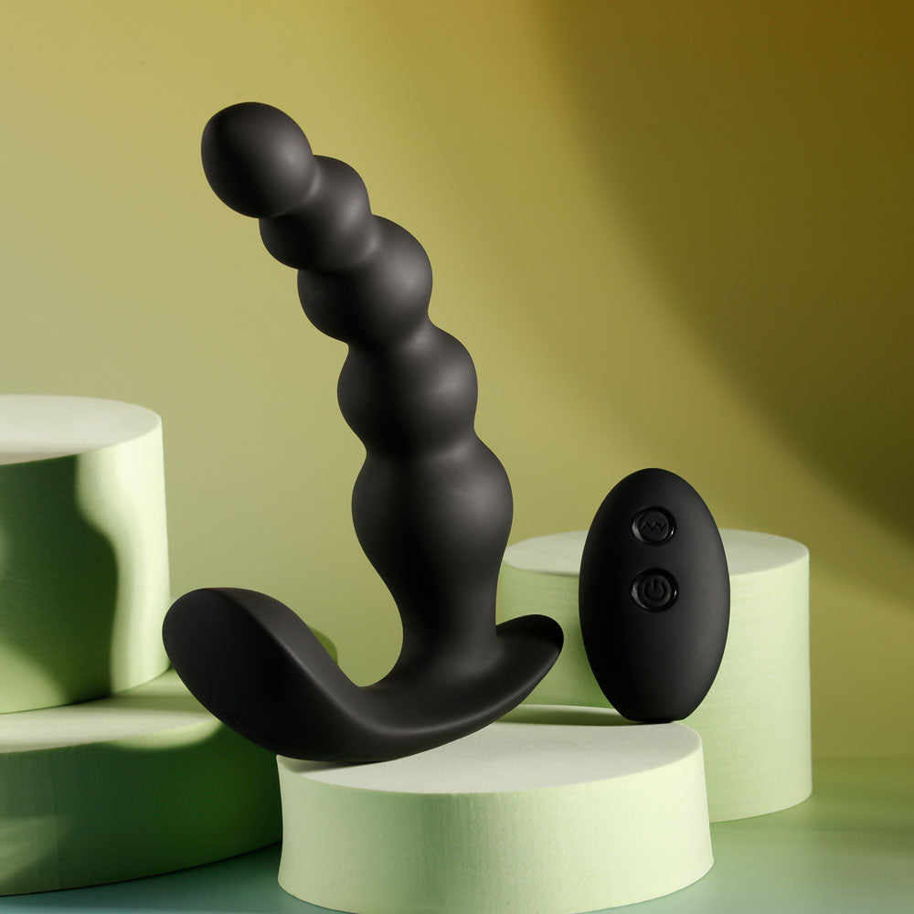 Evolved BEAD ME UP Remote Control Vibrating Anal Beads Black Anal Beads and Balls