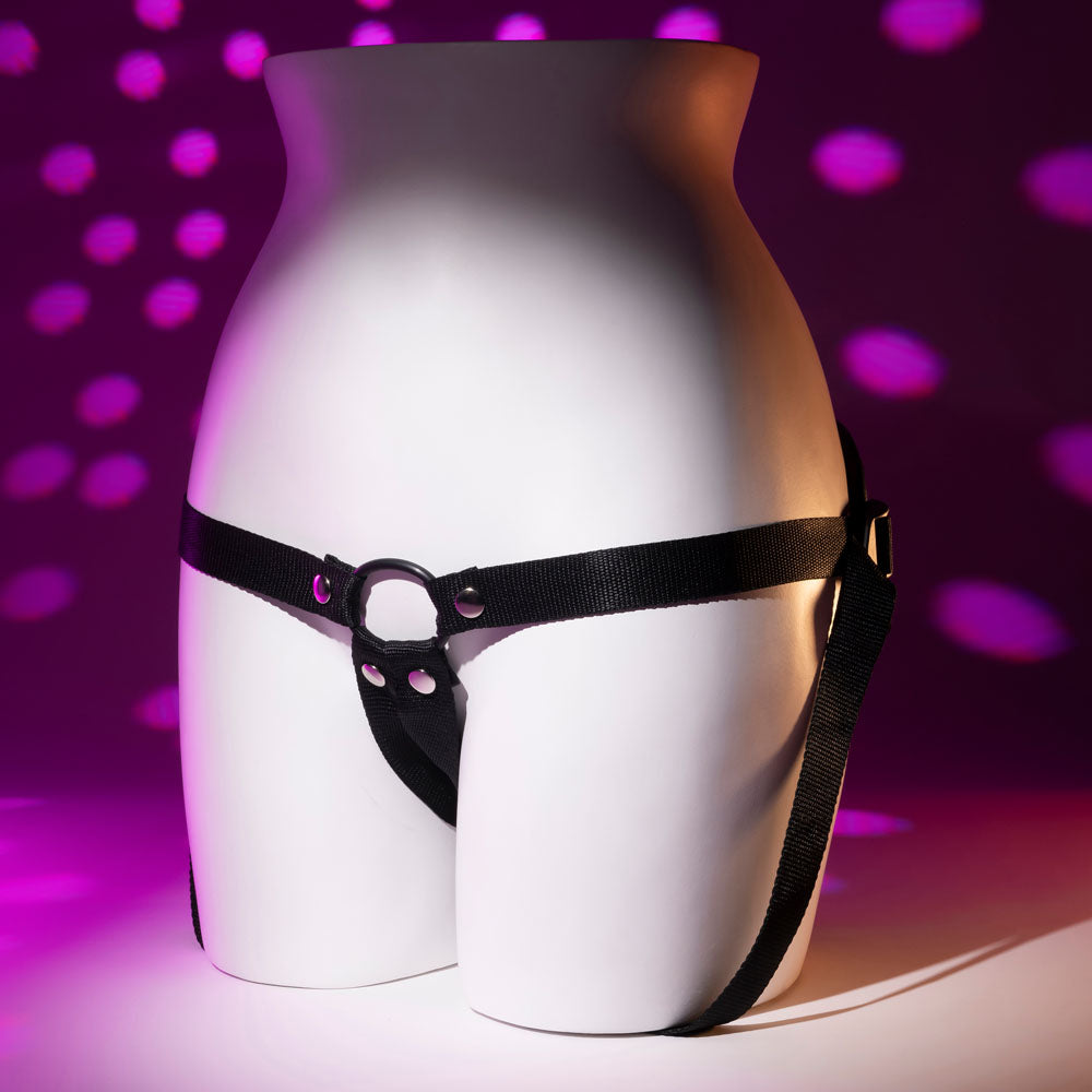 Evolved GIVING VIBES Rechargeable Vibrating Strap-On Black Strap On Sextoys