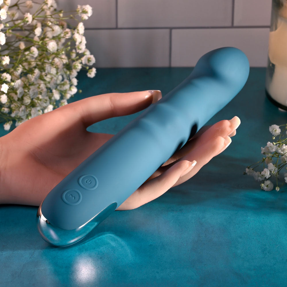 Evolved QUEEN OF ALL TRADES Thrusting Dildo Vibrator Blue Vibrating Dildos
