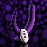 Evolved THE RIDER Double Ended Vibrator with Remote Purple Remote Control Vibrators