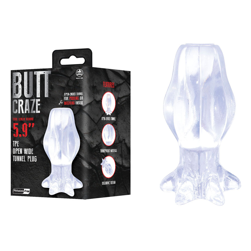 Nanma Corporation Butt Craze Hollow Butt Plug Clear Butt Plugs