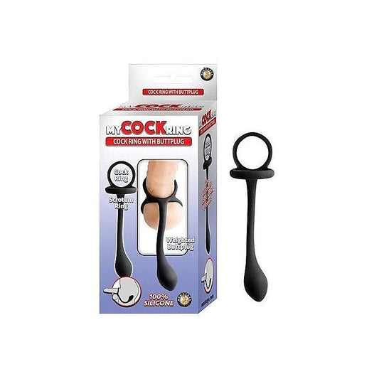 Dual Pleasure Powerhouse - Silicone C-Ring with Integrated Buttplug