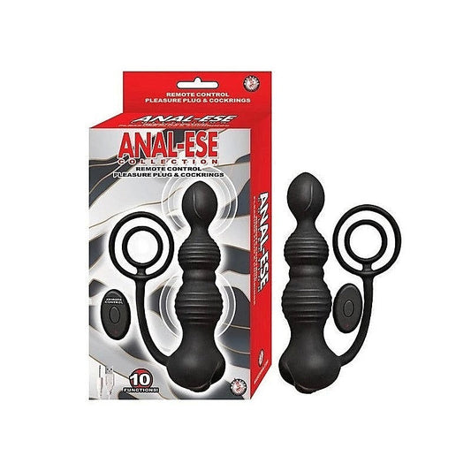 Nasstoys Anal-Ese Remote Control Vibrating Pleasure Plug and C-Rings